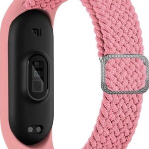 Λουράκι Xiaomi Mi Band 3 / 4 / 5 / 6 / 7 Universal Nylon Elasticity Weave Replacement Strap Watchband, Pink
