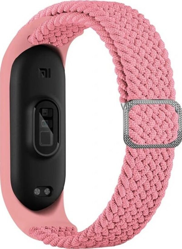 Λουράκι Xiaomi Mi Band 3 / 4 / 5 / 6 / 7 Universal Nylon Elasticity Weave Replacement Strap Watchband, Pink