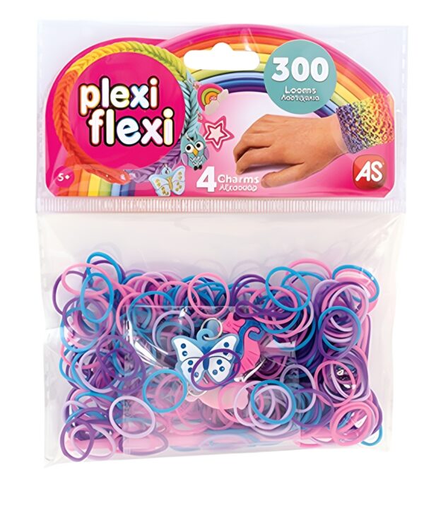 AS Plexi Flexi Σακουλάκι Με 300 Λαστιχάκια & 4 Αξεσουάρ Για Ηλικίες 5+ Χρονών