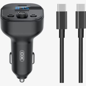XO-BCC18 FM Transmitter Αυτοκινήτου με Bluetooth / Θύρες USB-A & USB-C & Καλώδιο USB-C σε USB-C / 15W / Φωτισμός LED Μαύρο