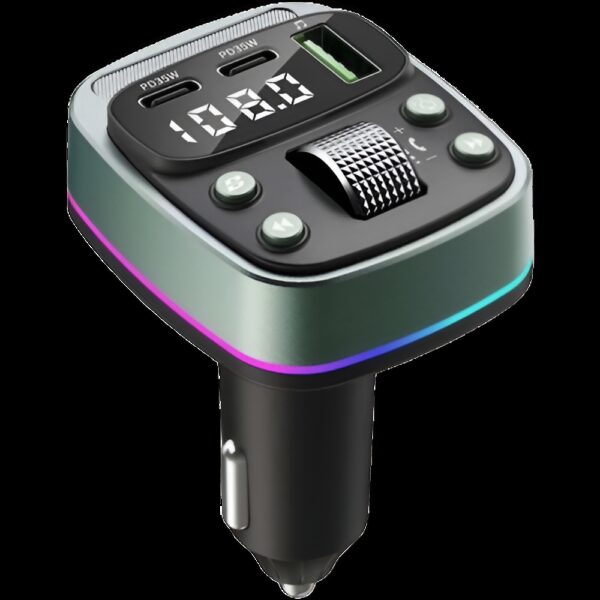 Techsuit FM Transmitter Αυτοκινήτου με Bluetooth / Θύρες 1Χ USB-A & 2Χ USB-C PD Μαύρο