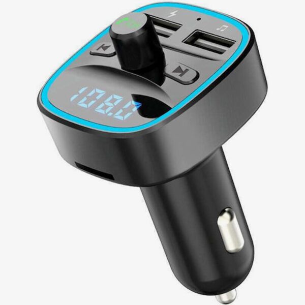 Techsuit FM Transmitter Αυτοκινήτου με Bluetooth / Θύρες 2Χ USB-Α QC 3.0 Μαύρο