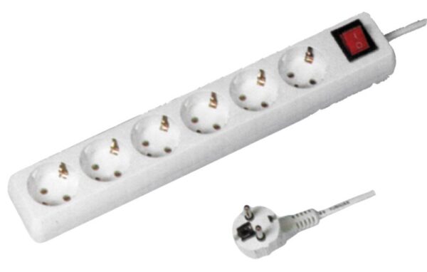 Technic MT6W1.5MS1.5-W Πολύμπριζο 6 Θέσεων με Καλώδιο 1,5m και Διακόπτη ON / OFF