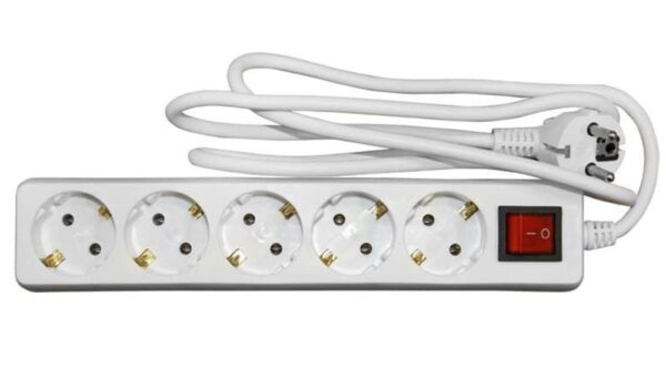 Technic MT5W3MS1.5-W Πολύμπριζο 5 Θέσεων με Καλώδιο 3m και Διακόπτη ON / OFF