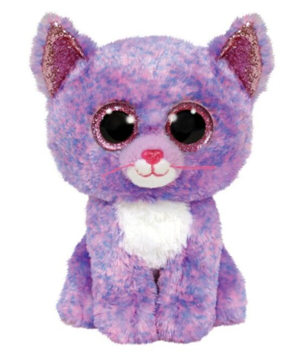 TY Beanie Boos Cassidy Χνουδωτή Γατούλα Μωβ 23εκ.