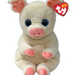 TY Beanie Bellies Penelope Χνουδωτό Γουρουνάκι Μπεζ - Ροζ 23εκ.