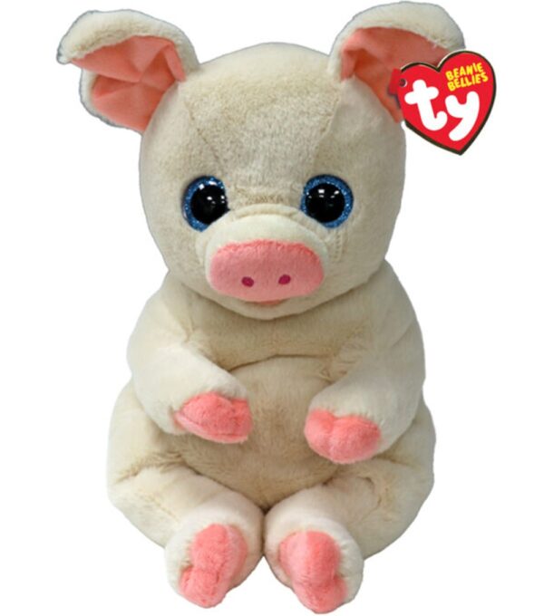 TY Beanie Bellies Penelope Χνουδωτό Γουρουνάκι Μπεζ - Ροζ 23εκ.