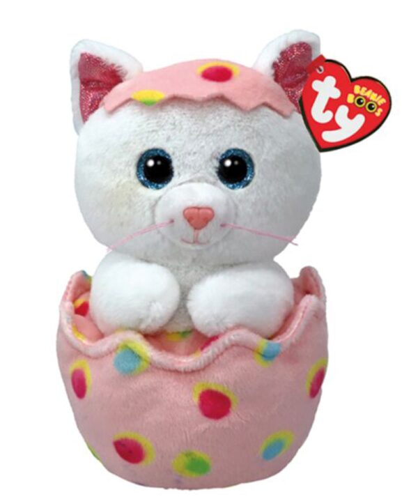 TY Beanie Boos Giggles Χνουδωτή Γατούλα Σε Αυγό Λευκό & Ροζ 15εκ. TY Beanie Boos Giggles Χνουδωτή Γατούλα Σε Αυγό Λευκό & Ροζ 15εκ.