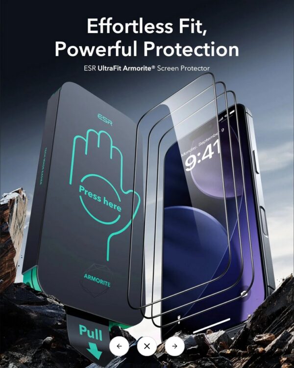 iPhone 17 Pro Max ESR Classic Screen Protector 3 Pack Προστασία Οθόνης με Μαύρο Περίγραμμα Full Face Tempered Glass