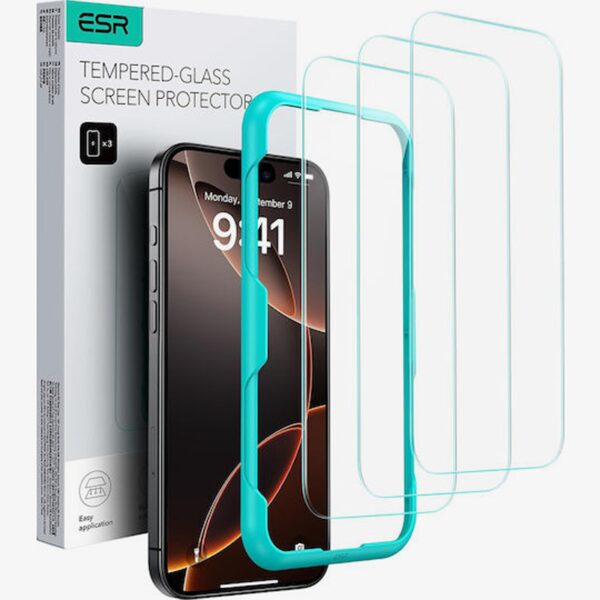 iPhone 17 Pro Max ESR Classic Screen Protector 3 Pack Προστασία Οθόνης με Μαύρο Περίγραμμα Full Face Tempered Glass