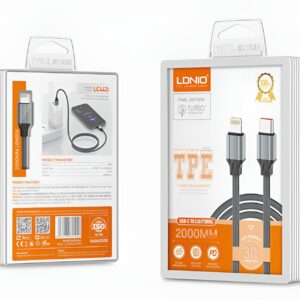 LDNIO USB-C to Lightning 30W PD 2m Μαύρο (LC442i)