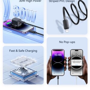 USAMS Καλώδιο USB-C to Lightning 30W 1m Λευκό (US-SJ712)