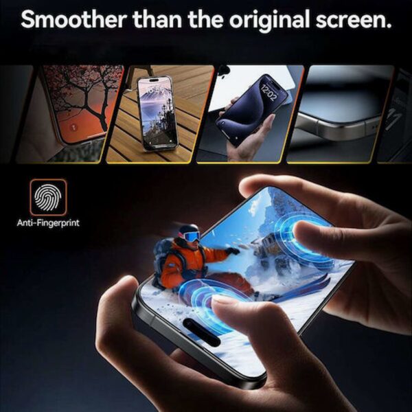 iPhone 17 Pro Max Προστασία Οθόνης με Μαύρο Περίγραμμα Torras Full Face Tempered Glass