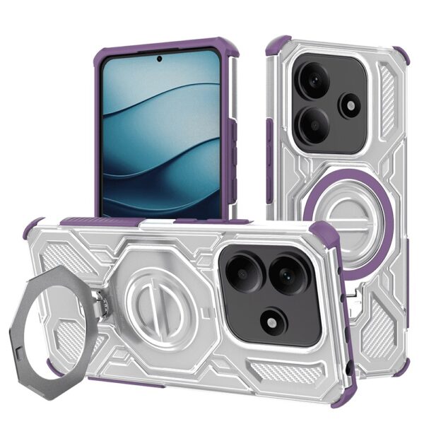 Techsuit Xiaomi Redmi Note 14 Pro 5G / Poco X7 5G MagSafe Carbon Shield Pro Θήκη Σκληρή Διάφανη - Purple