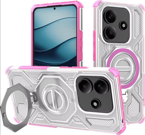 Techsuit Xiaomi Redmi Note 14 Pro 5G / Poco X7 5G MagSafe Carbon Shield Pro Θήκη Σκληρή Διάφανη - Pink