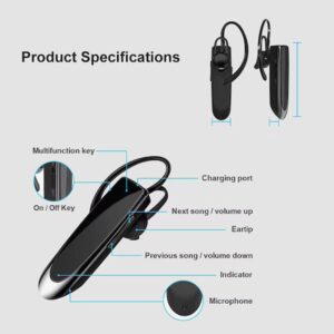 Techsuit CB1 In-Ear Bluetooth Μονό Handsfree Μαύρο