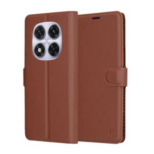 Techsuit Xiaomi Redmi Note 14 Pro 5G Leather Folio Θήκη Βιβλίο - Brown