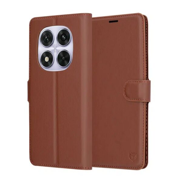 Techsuit Xiaomi Redmi Note 14 Pro 5G Leather Folio Θήκη Βιβλίο - Brown