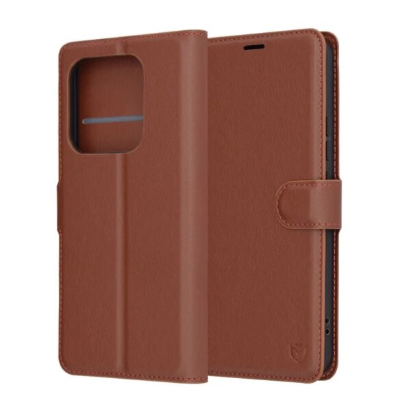 Techsuit Xiaomi Redmi Note 14 5G Leather Folio Θήκη Βιβλίo - Brown