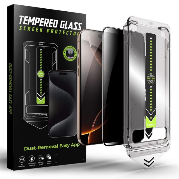 iPhone 16 / 15 Privacy Προστασία Οθόνης Techsuit Titanglass Full Face Tempered Glass