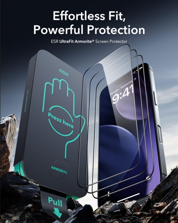 iPhone 17 Pro Max ESR UltraFit Armorite Pro Screen Protector Προστασία Οθόνης με Μαύρο Περίγραμμα Full Face Tempered Glass