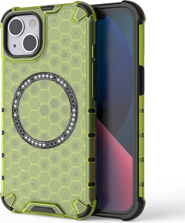 Techsuit iPhone 13 MagSafe Honeycomb Shield Σκληρή Θήκη - Lime Green