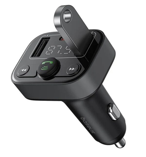 Baseus FM Transmitter Αυτοκινήτου με Bluetooth, 2 Θύρες USB-A κ 1 Θύρα USB-C - Black