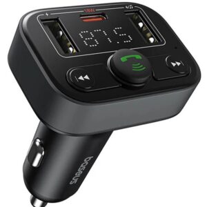 Baseus FM Transmitter Αυτοκινήτου με Bluetooth, 2 Θύρες USB-A κ 1 Θύρα USB-C - Black