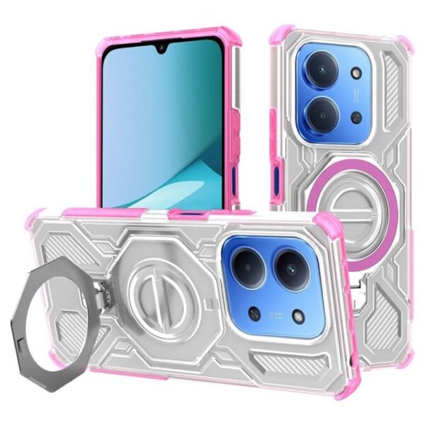 Techsuit Xiaomi Redmi 15C 4G / 5G / Poco C85 Carbon Shield Pro Θήκη Σκληρή Διάφανη - Pink