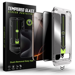 iPhone 13 / 13 Pro / 14 / 16e 2 Pack Privacy Προστασία Οθόνης Techsuit Titanglass Full Face Tempered Glass