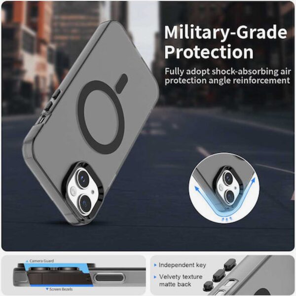 Techsuit iPhone 13 CandyCase MagSafe Θήκη με Πλαίσιο Σιλικόνης Φιμέ - Black