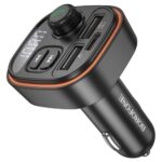 Borofone FM Transmitter Αυτοκινήτου με Bluetooth / Θύρες 2Χ USB-A & 1Χ USB-C 15W Μαύρο