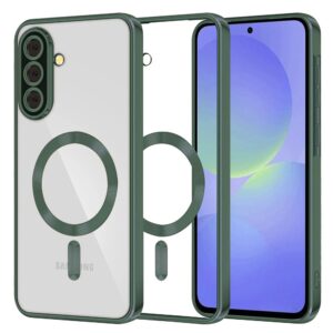 Techsuit Samsung Galaxy A36 5G / A56 5G MagSafe Luxury Crystal Θήκη με Πλαίσιο Σιλικόνης Διάφανη - Deep Green