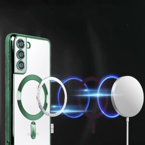 Techsuit Samsung Galaxy A36 5G / A56 5G MagSafe Luxury Crystal Θήκη με Πλαίσιο Σιλικόνης Διάφανη - Deep Green