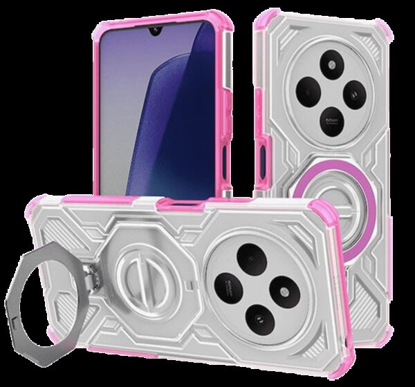 Techsuit Xiaomi Redmi 14C / Poco C75 Carbon Shield PRO Θήκη Σκληρή - Transparent Pink