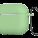 AirPods 4 Θήκη Σιλικόνης με Γάντζο Techsuit Smooth Ultrathin Protective Silicone Case with Hook Green