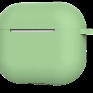 AirPods 4 Θήκη Σιλικόνης με Γάντζο Techsuit Smooth Ultrathin Protective Silicone Case with Hook Green