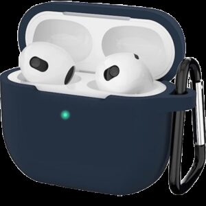 AirPods 3 Θήκη Σιλικόνης με Γάντζο Techsuit Smooth Ultrathin Protective Silicone Case with Hook Navy Blue