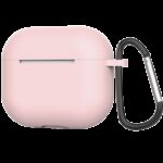 AirPods 4 Θήκη Σιλικόνης με Γάντζο Techsuit Smooth Ultrathin Protective Silicone Case with Hook Pink