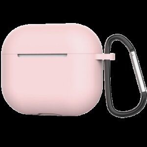 AirPods 4 Θήκη Σιλικόνης με Γάντζο Techsuit Smooth Ultrathin Protective Silicone Case with Hook Pink