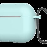 AirPods 4 Θήκη Σιλικόνης με Γάντζο Techsuit Smooth Ultrathin Protective Silicone Case with Hook Cyan