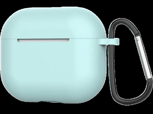 AirPods 4 Θήκη Σιλικόνης με Γάντζο Techsuit Smooth Ultrathin Protective Silicone Case with Hook Cyan