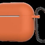 AirPods 4 Θήκη Σιλικόνης με Γάντζο Techsuit Smooth Ultrathin Protective Silicone Case with Hook Orange