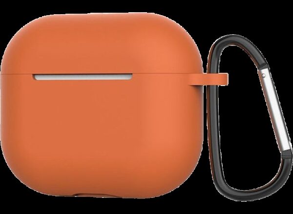 AirPods 4 Θήκη Σιλικόνης με Γάντζο Techsuit Smooth Ultrathin Protective Silicone Case with Hook Orange