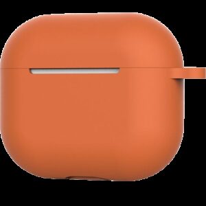 AirPods 4 Θήκη Σιλικόνης με Γάντζο Techsuit Smooth Ultrathin Protective Silicone Case with Hook Orange