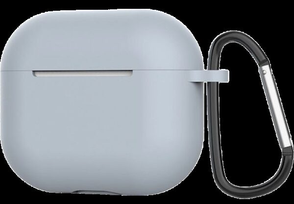 AirPods 4 Θήκη Σιλικόνης με Γάντζο Techsuit Smooth Ultrathin Protective Silicone Case with Hook Grey
