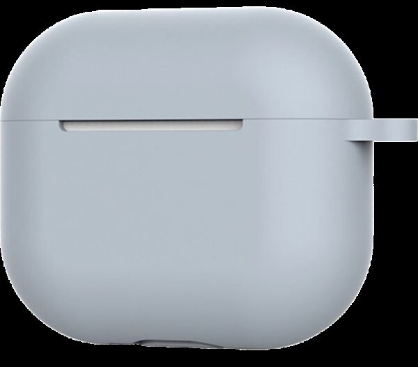 AirPods 4 Θήκη Σιλικόνης με Γάντζο Techsuit Smooth Ultrathin Protective Silicone Case with Hook Grey