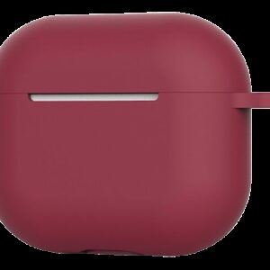 AirPods 4 Θήκη Σιλικόνης με Γάντζο Techsuit Smooth Ultrathin Protective Silicone Case with Hook Bordeaux