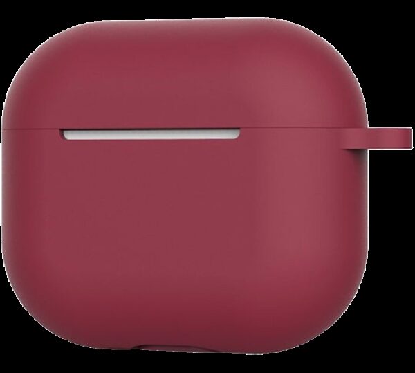 AirPods 4 Θήκη Σιλικόνης με Γάντζο Techsuit Smooth Ultrathin Protective Silicone Case with Hook Bordeaux