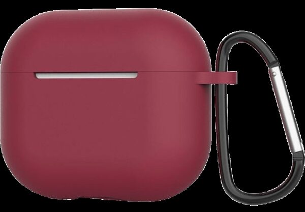 AirPods 4 Θήκη Σιλικόνης με Γάντζο Techsuit Smooth Ultrathin Protective Silicone Case with Hook Bordeaux